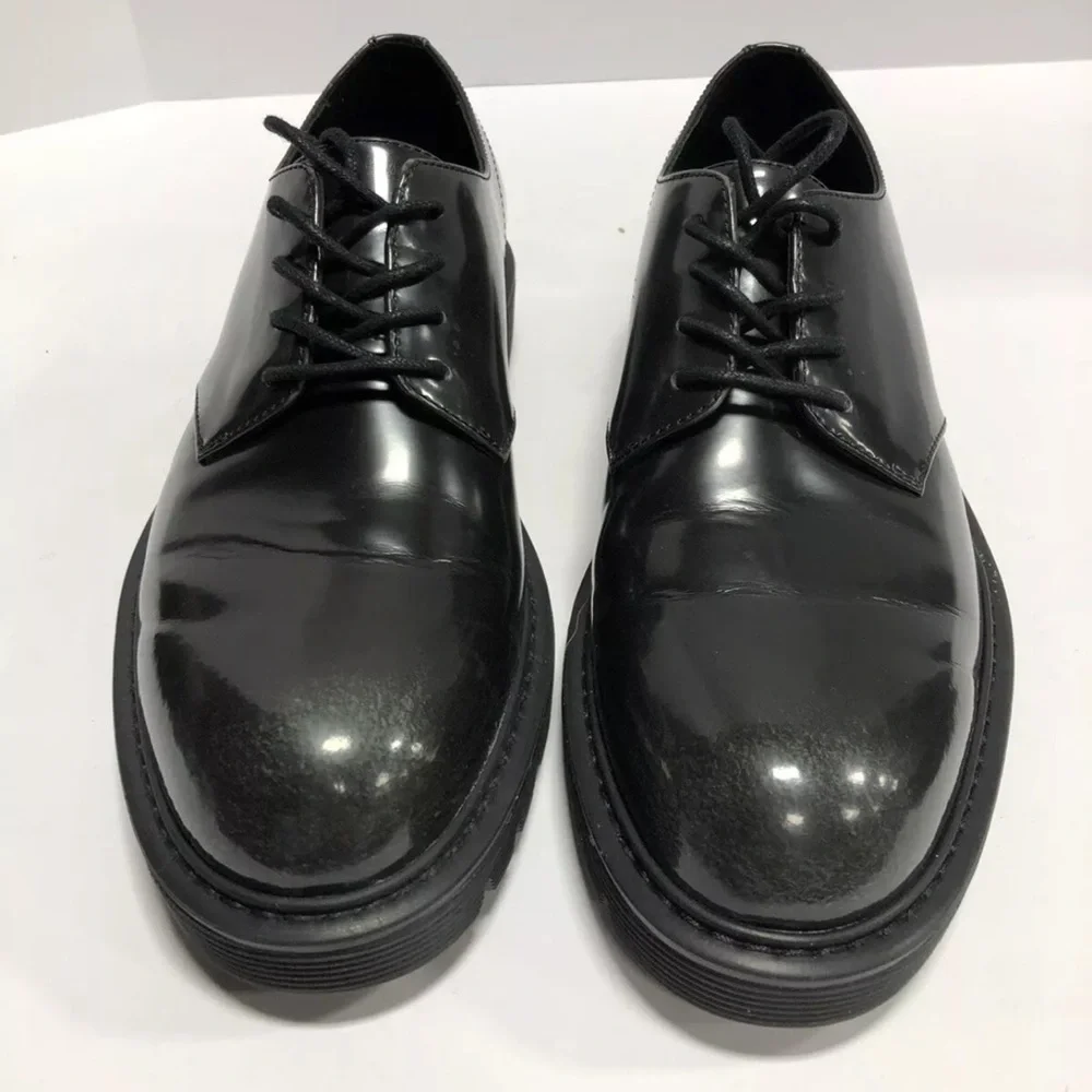 Calvin Klein Men’s Ferguson Brush Off Box Black Leather Oxford, Size 7.5 M